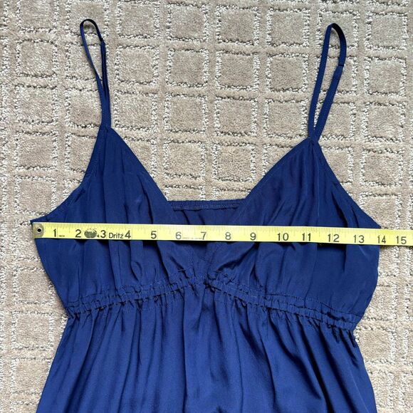 Twelfth Street By Cynthia Vincent Silk Babydoll Slip Dress Small Petite Blue Y2K - Picture 6 of 11
